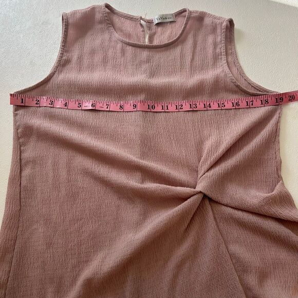YaYa & Co. Textured Dusty Rose Sleeveless Blouse Women’s Top - Picture 5 of 7